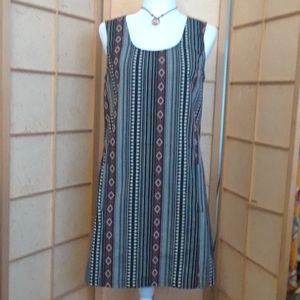 Jamie black white and red stripped dress size M